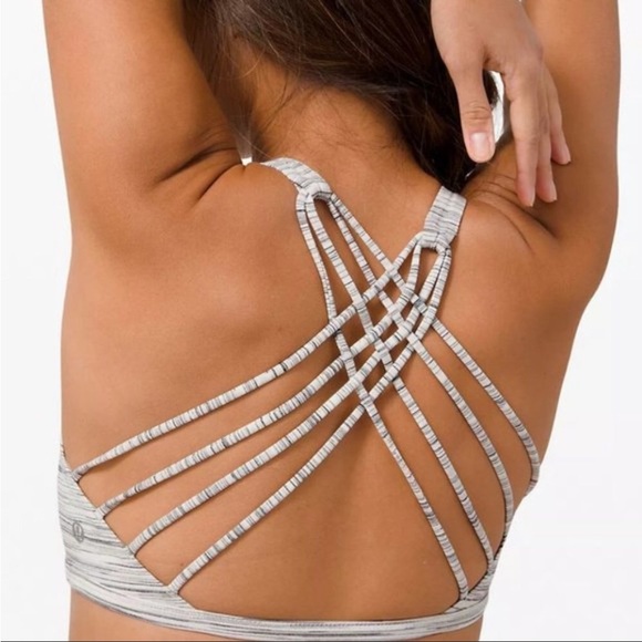 NWT Lululemon 6 Free to Be Wild Bra Grey White Stripes - Picture 5 of 10
